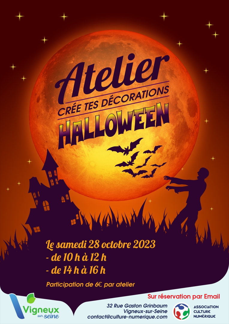 Atelier “Décoration Halloween” ouvert à tous ce Samedi 28 Octobre