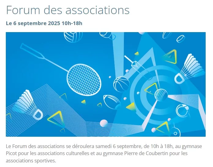 Le 6 septembre, forum des asso. de Mongeron