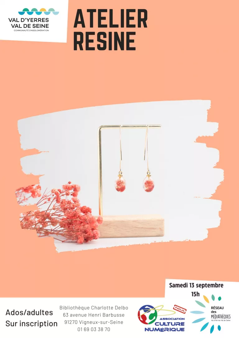 Samedi 13 septembre, Atelier Bijoux en Résine…
