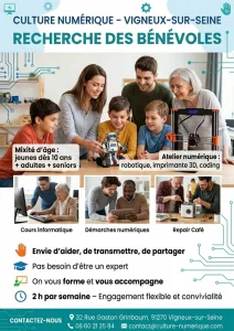 Culture Numérique – Vigneux-sur-Seine – recherche des bénévoles….