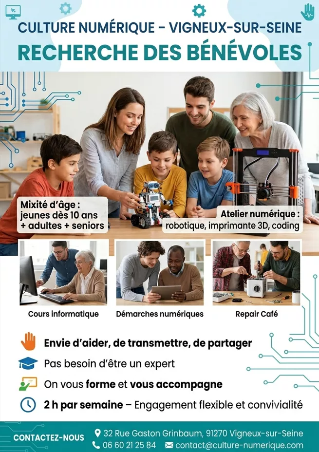 Culture Numérique – Vigneux-sur-Seine – recherche des bénévoles….